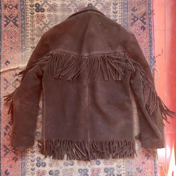 Vintage 60s/70s Suede Fringe Jacket in Brown - Picture 2 of 6